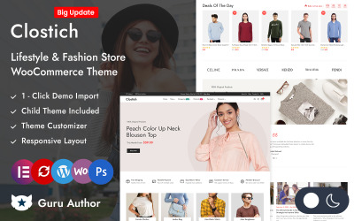 Clostich – Életmód és divatbolt Elementor WooCommerce reszponzív téma