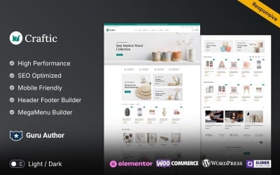Craftic – магазин WooCommerce Elementor для мистецтва та ремесел