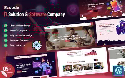 Excode - Tema WordPress reattivo per soluzioni IT e società di software