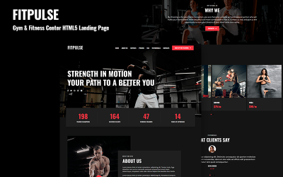 Fitpulse - Gym &amp;amp; Fitness Center HTML5 Landing Page Template