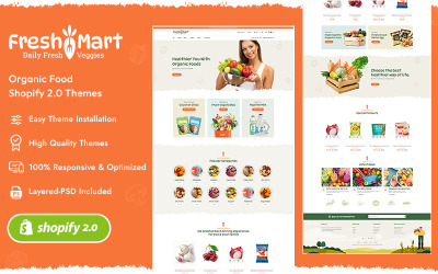 FreshMart - Schoon Shopify-thema voor boeren, biologische producten, groenten, kruideniers en supermarkten