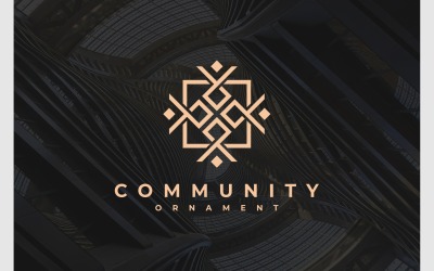 Gemenskapen dekorativ ram lyxig logotyp