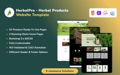 HerbalPro - Plantilla de sitio web de productos herbarios