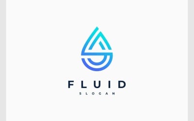 Letter FS SF Water Drop Logo