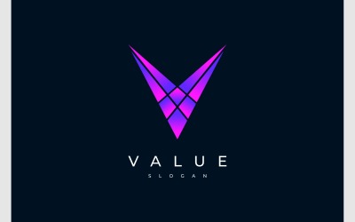 Logo colorato geometrico della lettera V