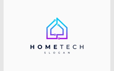 Logo digitale della tecnologia del circuito domestico
