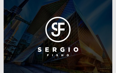 Logotipo de monograma simple de letra SF