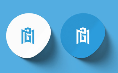 Modello di logo di identità del marchio con lettera monogramma MG