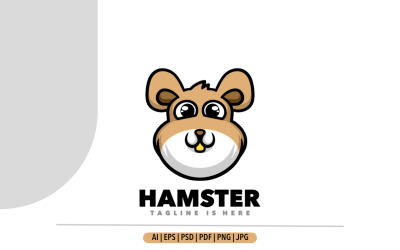 Niedliches Hamster-Maskottchen-Cartoon-Logo-Design