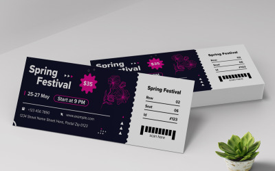 Ticketvorlage für das Frühlingsfest