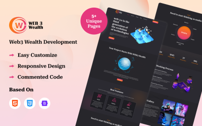 Web3 Wealth – HTML-Bootstrap-Website-Vorlage für den Web3-Entwicklungsdienst