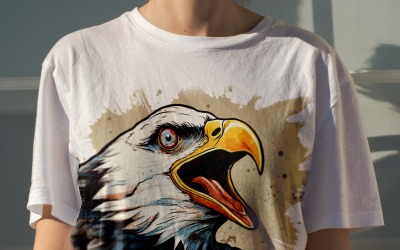 bald eagle funny Animal head peeking on white background 3