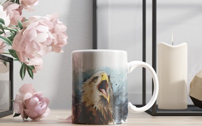 bald eagle rolig Djurhuvud kikar på vit bakgrund