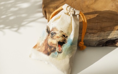 Camel funny Animal head peeking on white background