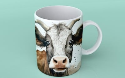cow funny Animal head peeking on white background 18