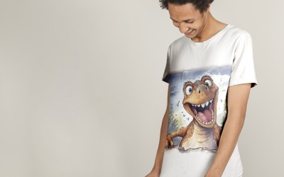 dinosaurs funny Animal head peeking on white background 2
