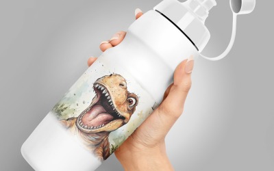 dinosaurs funny Animal head peeking on white background 4