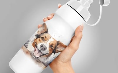 dog funny Animal head peeking on white background 3