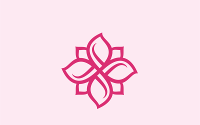 Modèle de conception de logo vectoriel fleur abstraite