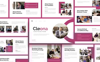 Cleona - Modèle PowerPoint d&amp;#39;entreprise propre