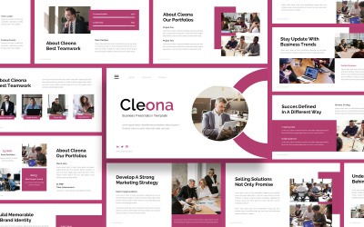 Cleona – Tiszta üzleti PowerPoint sablon
