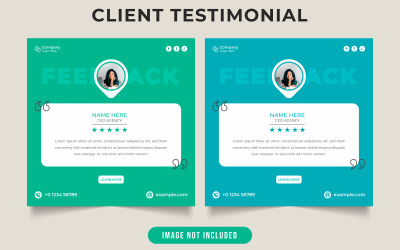 Client testimonial and quote layout design vector for sale
