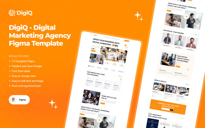 DigiQ – šablona uživatelského rozhraní Figma agentury pro digitální marketing