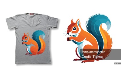 Piękno natury: grafika na koszulce z wiewiórką