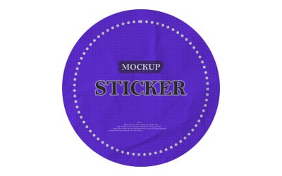 Round Sticker Mockup PSD Template 28