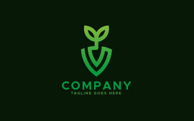 Sköld trädgårdsarbete växt logotyp designmall