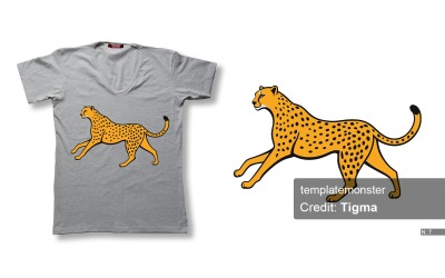 Vahşi Zarafet: Tişörtler için Çita İllüstrasyonu