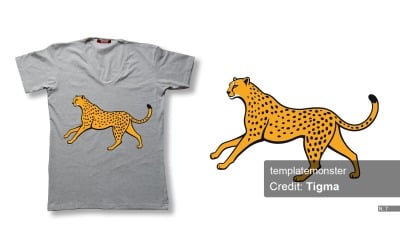 Blue Cheetah Design - T-shirt Design - TemplateMonster