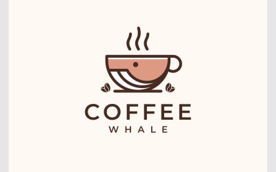 Coffee Whale kreatív logó
