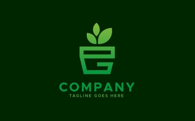 EG brief tuinieren plant logo ontwerpsjabloon