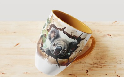 kola funny Animal head peeking on white background 1