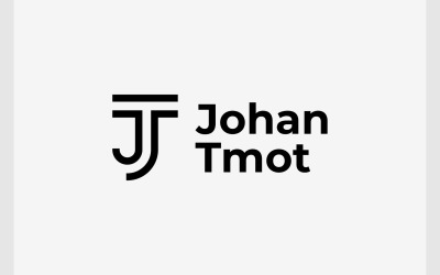 Letra TJ JT Logotipo monograma simple