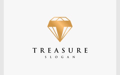 Letter T Diamond Jewelry Gold Logo