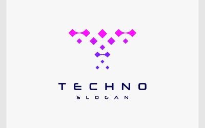 Logo della tecnologia digitale lettera T