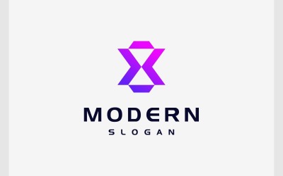 Logotipo de monograma moderno de letra X