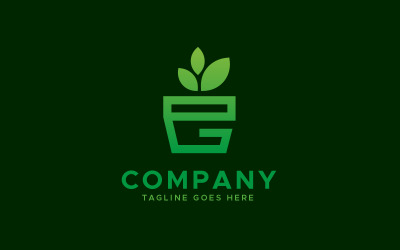 Modello di progettazione del logo della pianta da giardinaggio con lettera EG