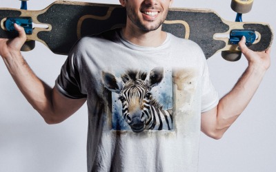 Zebra divertente testa di animale che dà una occhiata su sfondo bianco 3
