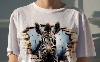 Zebra roligt djurhuvud som kikar på vit bakgrund 8