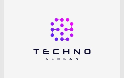 Letter T Connection Technology Logo
