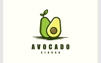 Logo sano dell&amp;#39;alimento della frutta dell&amp;#39;avocado