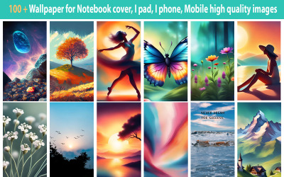 Mais de 100 papéis de parede para capa de notebook, I pad, I phone, Pacote de imagens móveis de alta qualidade