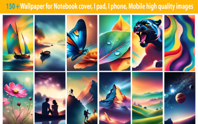 Oltre 150 sfondi per copertine di notebook, iPad, I phone, pacchetto di immagini mobili di alta qualità