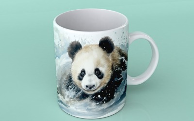 panda funny Animal head peeking on white background 2