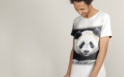 panda roliga djurhuvud som kikar på vit bakgrund 4