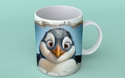 pinguino divertente testa di animale che dà una occhiata su sfondo bianco 8