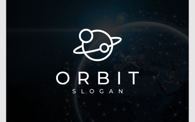 Planet Orbit Universe egyszerű logó